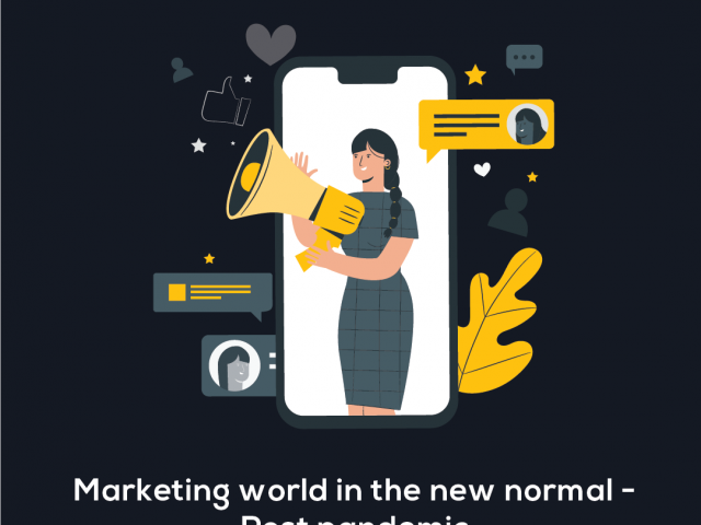 Marketing world in the new normal - Post pandemic; graphic design posters by oureacorp